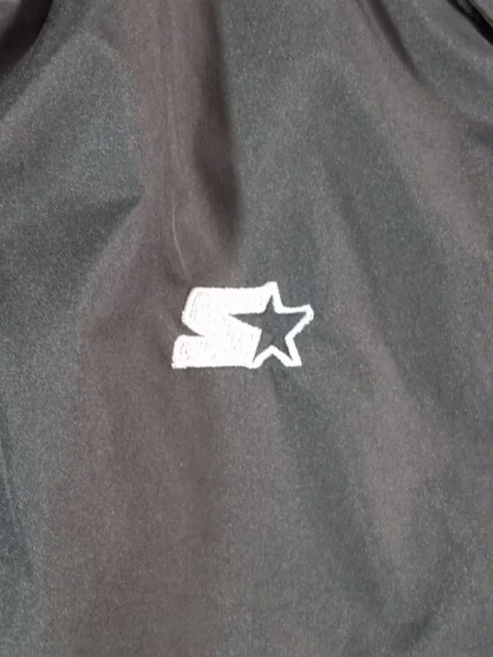 Mens STARTER Black Windbreaker Jacket Size S - Picture 3 of 7